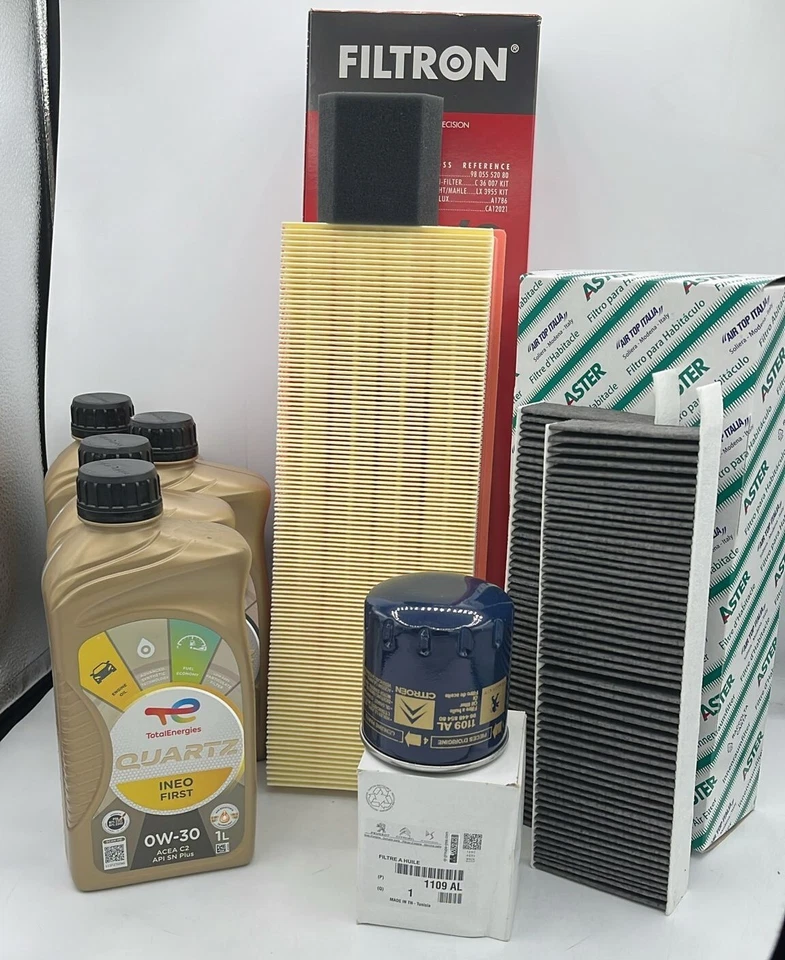 KIT TAGLIANDO PEUGEOT 208 II 1.2 VTI 3 FILTRI E 4 LT TOTAL QUARTZ INEO 0W30 - Immagine 1 di 1