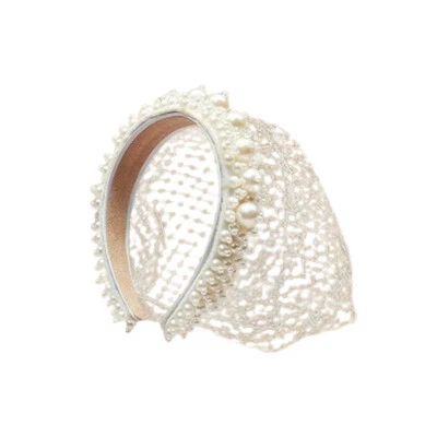 Женская жемчужная клетка для птиц вуаль обруч для волос винтажная свадебная вечеринка сетчатая вуаль - Изображение 1 из 4
