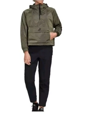 Adidas Cortavientos Mujer Viento RDY Anorak 1/2 Cremallera Embalable Verde PEQUEÑO $90 Etiqueta Foto 1 de 4