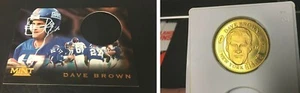 DAVE BROWN 1996 PINNACLE MINT EDIZIONE LIMITATA COIN & DIE-CUT CARD GIANTS - Foto 1 di 3