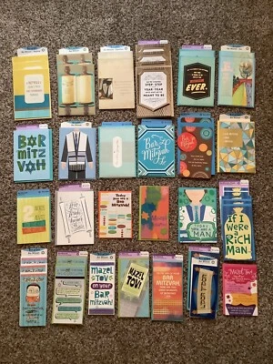 LOTE de 43 tarjetas Bar Mitzvá con sobres sello con señalización para reventa Foto 1 de 4