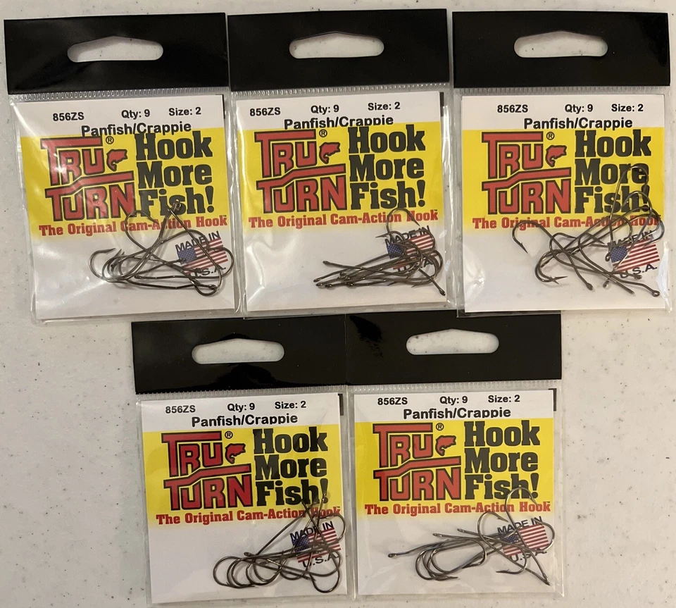 5 @9ea Tru-Turn 856ZS Panfish Crappie Fishing Hooks Bronze Aberdeen Size 2 USA - Image 1 of 1