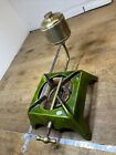#21 OLD TOOL, antique enamelled green oil alcohol stove tool