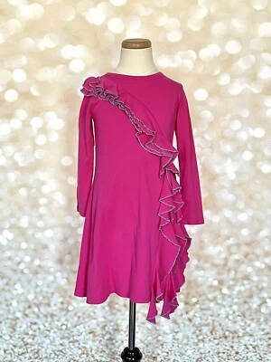 Vestido con volantes rosa lima Lemon Loves para niñas talla 7 Foto 1 de 4