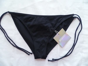 LADIES MISSGUIDED BNWT SIZE 10 BLACK LIGHTWEIGHT BIKINI BRIEF BOTTOM - Picture 1 of 2