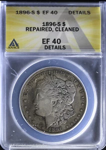 1896-S $1 Morgan Silver Dollar ANACS EF 40 Details | XF - Picture 1 of 4