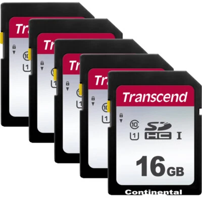 5 Pack Transcend 16GB SDHC Class 10 Memory Card for Nikon Canon Fuji Olympus  - Image 1 of 3