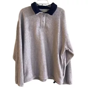 Northwest Territory Gray Blue Collar Fleece 1/4 Zip Jacket Cinch Cord Large - Picture 1 of 4