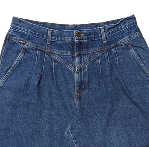 Vintage 80s Chic High Waisted Pleated Mom Jeans 22 WP 35x28 Bareback Denim USA - Bild 1 von 12