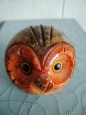 Alabaster Owl Paperweight - Image 1 of 4