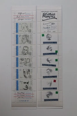 France lot de 02 Bande Carnet neuve** non pliées - Ecrivains + poètes français - Photo 1/2