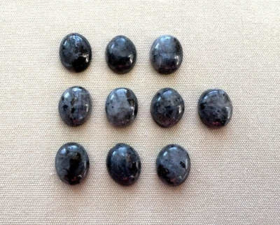 10 Larvikite Norwegian Moonstone 10 x 8 mm Oval Loose Gemstones  Vintage - Image 1 of 4