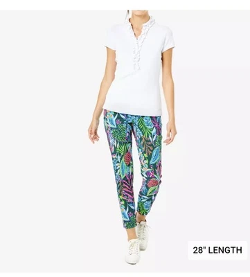 Corso Lilly Pulitzer para mujer UPF 50+ Luxletic Sunshine Jungle 28" talla 2 nuevo sin etiquetas Foto 1 de 4