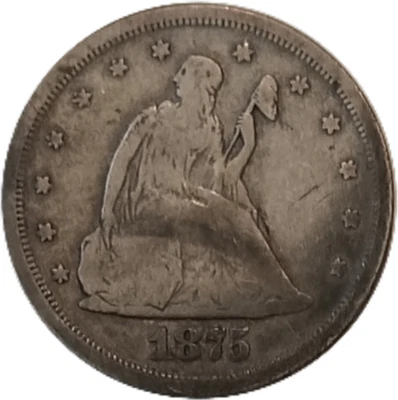 Rare 1875-S Twenty Cent 20c Piece San Francisco Coin Nice Details w/ Dark Color - Image 1 of 4