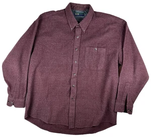 Vintage R&R Casuals Mens XXL Red Acrylic Polyester LS Button Down Shirt Red Knit - Picture 1 of 15