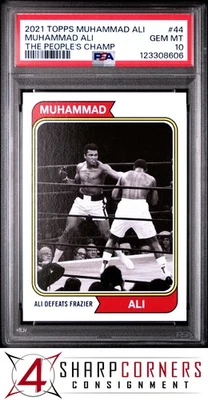 2021 TOPPS MUHAMMAD ALI THE PEOPLE'S CHAMP #44 MUHAMMAD ALI HOF POP 2 PSA 10 - Image 1 of 2