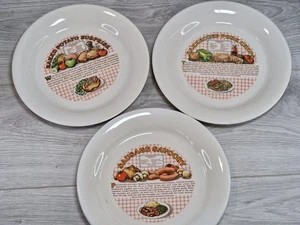 Set Of 3 Vintage Recipe Plates 1970’s - Some Have Crazing - Approx 9.5” Diameter - Picture 1 of 24