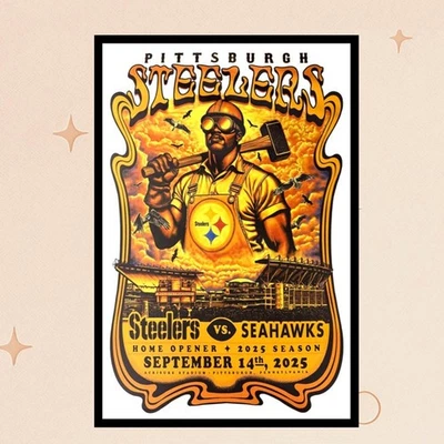2025 Steelers Home Game Posters  - Wall Decor, No Frame - Image 1 of 4