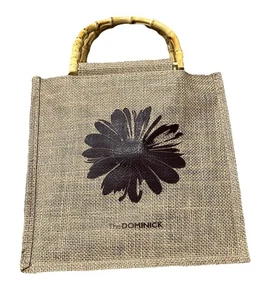 The Dominick Hotel Spa Woven Straw Carry 10.5" x 10" x3.5" Boho Beach Carry Bag - Picture 1 of 11