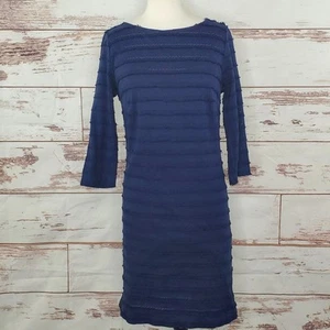 Trina Turk Dress Ain't Misbehavin Fringe Lace Navy Blue Size 8 - Picture 1 of 9