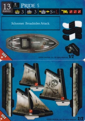 WizKids Pirates of the Revolution #004 Pride (Common) schooner new and unpunched - Image 1 of 3