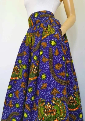 ASHA  African Print Full Length / Maxi Skirt 100 % Wax Cotton Handmade UK - Image 1 of 4