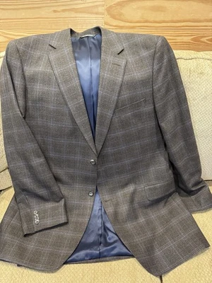 Abrigo Blazer Chaqueta Deportivo de Lana Jack Victor Azul Ventana Cuadros Para Hombres 44 R   Foto 1 de 4