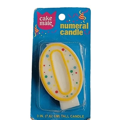De Colección CakeMate Zero 0 Vela 3" Número Número Cumpleaños Amarillo Lunares Pastel Foto 1 de 4