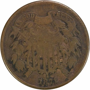 1871 Two Cent Piece VG Uncertified #312 - Picture 1 of 2