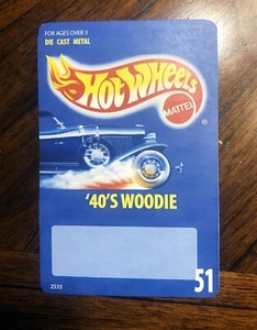 Custom Hot Wheels RETRO CARDBACK 1989 "40'S WOODIE #51" re-card your cars - Picture 1 of 2