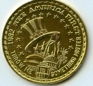 Karneval Doubloon Krewe of Freret 1982 Aluminium Gold - Bild 1 von 2