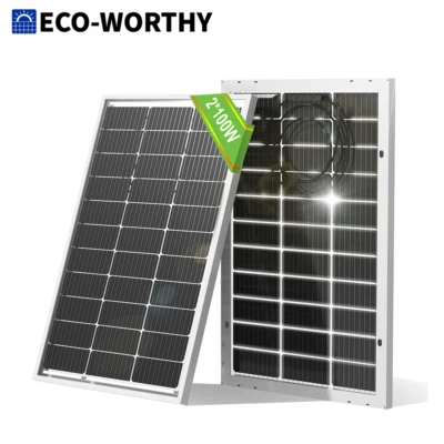 ECO-WORTHY 2Pack Bifacial 100W Watt Solar Panel Mono 12V/24V for Sunshed RV - Image 1 of 4