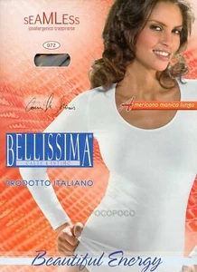 Maglia scollo americano da donna a manica lunga in microfibra Bellissima 072 - Picture 1 of 2