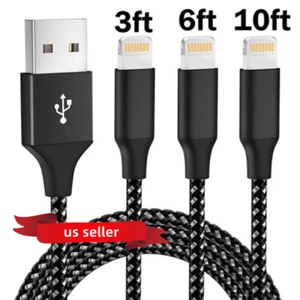 Fast Charger Cable Heavy Duty For iPhone 14 13 12 11 X XR 8 Charging Cord lot - Picture 1 of 10