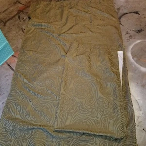 Pier 1/One "Marisol - Green" Lined Drapery Panels 52" X 84" -  2 Panels - Picture 1 of 5