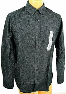 Camicia diaspro St John's Bay media nera slim uomo tasca abbottonata lunga nuova - Foto 1 di 4