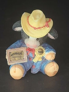 Mary's Moo Moos By Enesco Cow "Prime Choice[' - Winner Judge Cowboy Hat 1994 - Picture 1 of 8