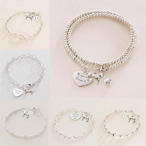 Sterling Silver Horse Bracelets, Personalised Engraving, Equestrian Jewellery - Picture 1 of 18