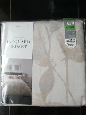 Juego de cama Next Jacquard Leaf PVP £70 - Funda nórdica Super King 2 fundas de almohada Foto 1 de 4