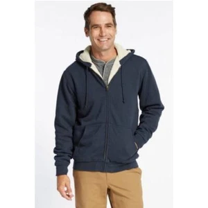 L.L. Bean Mens Katahdin Iron Works Heavyweight Hooded Sherpa Cotton Sweatshirt - Picture 1 of 10