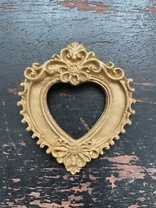 Piccola cornice cuore oro stile vintage antica cornice cuore oro stile vittoriano - Foto 1 di 6