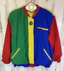 Vtg Elisabeth Liz Claiborne Y2K Colorblock Cadillac Logo Windbreaker Jacket - Picture 1 of 17