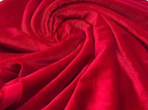 Plain Red Wine Plain Velour Spandex Stretch Fabric - Picture 1 of 10