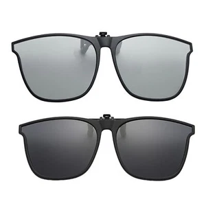 Polarized Clip-On Sunglasses Fashion Anti-Glare Flip Up for Prescription Glasses - Picture 1 of 14