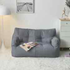 Gray Floor Sofa Couch Soft 2 Seats Puffy Comfortable Sofa Living Room