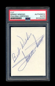MINNIE MINOSO SIGNED MINT CUT PSA/DNA AUTOGRAPHED CHICAGO WHITE SOX NEGRO LEAGUE - Picture 1 of 1