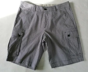 Bermuda Shorts Hose *Gr. 48 *Weiß Blau *Kariert *Baumwolle *Cargo- Taschen - Bild 1 von 5