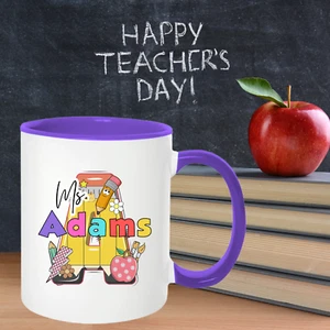 Personalized Teacher Name Mug | Custom Teacher Appreciation Gift | Thank You Mug - Picture 1 of 14