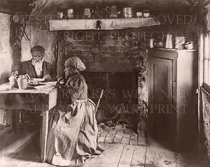 Pareja afroamericana de ancianos comiendo 1899 foto de cabina, 5x7 o solicitud digital - Imagen 1 de 1