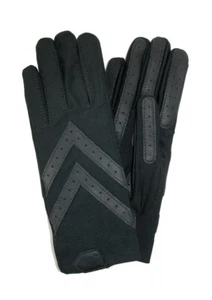 Isotoner Women’s Spandex Shortie Leather Palm Gloves BLK XL - Picture 1 of 9